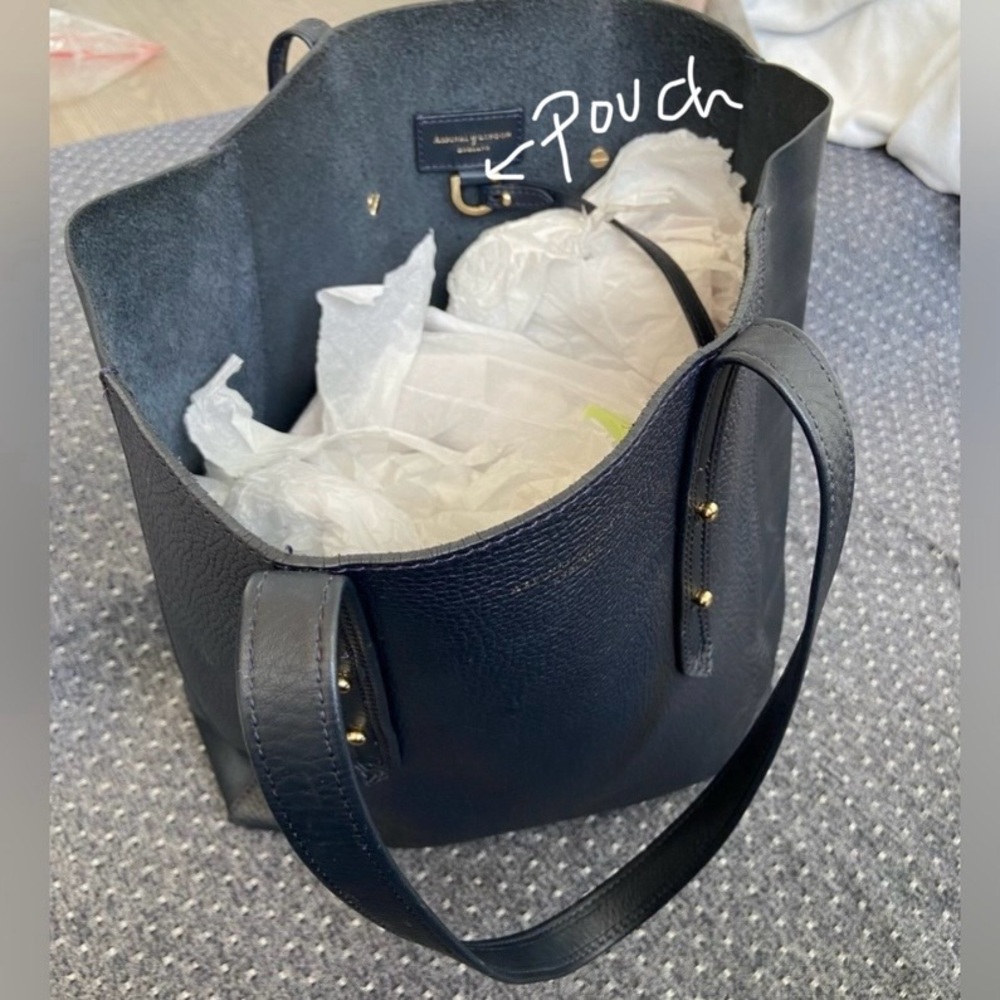 Aspinal of London - Essential Leather Tote Bag Navy Pebble - Pristine/Excellent - Picture 15 of 16